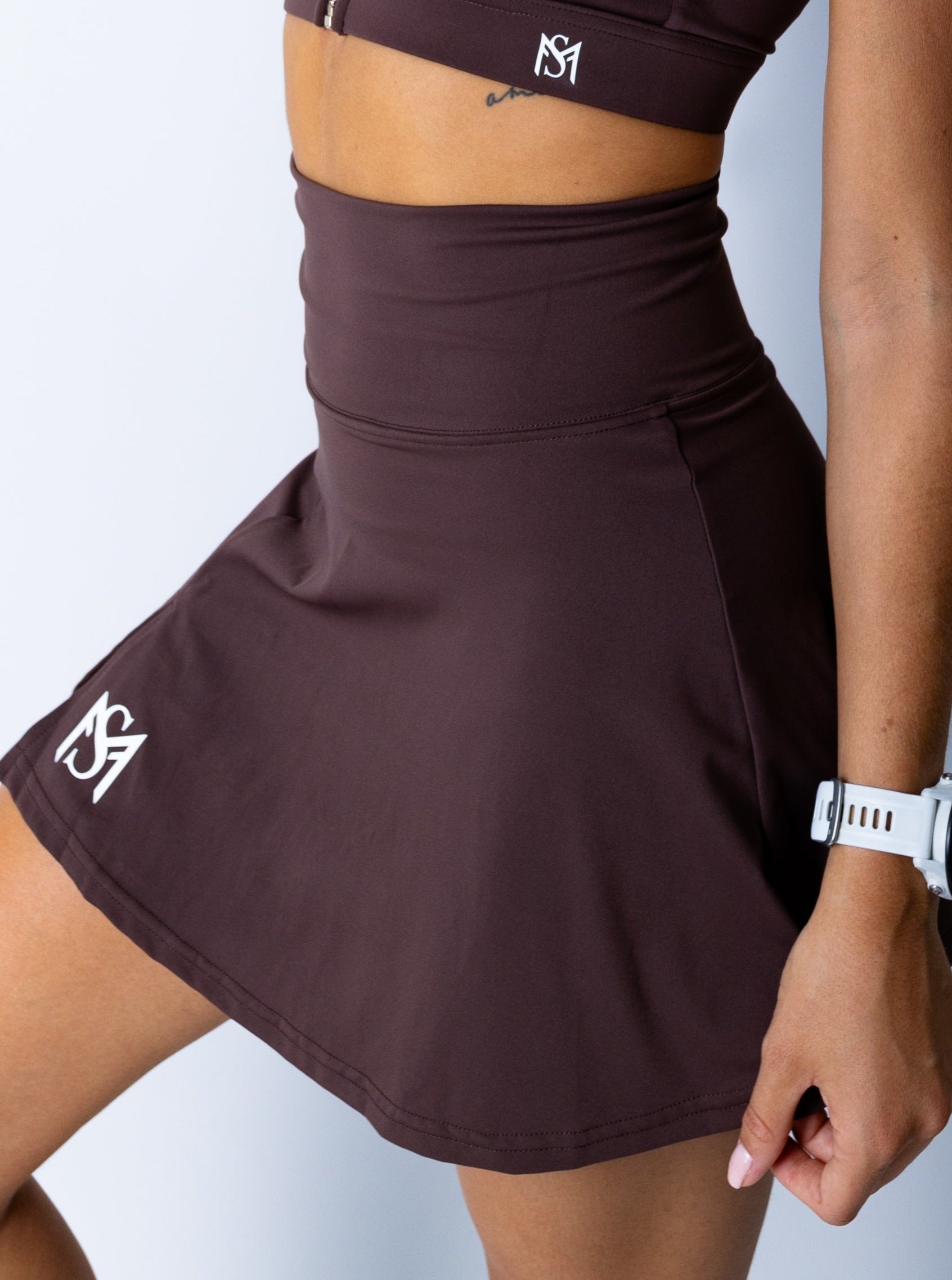 Zipper Collection Tennis Skirt Brown Sportmonkey