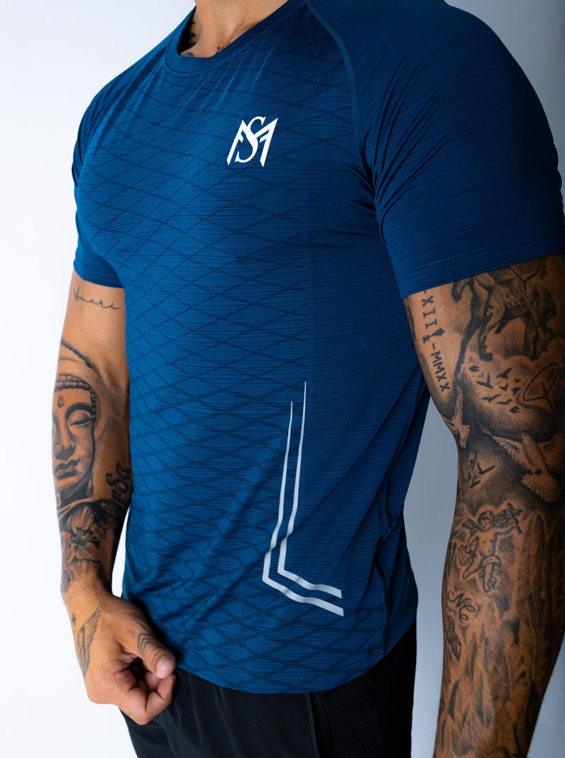 Dry-Fit Checkered Blue T-Shirt Sportmonkey PRO