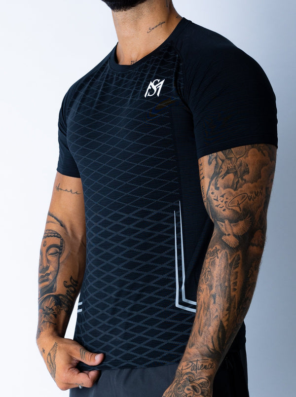 Dry-Fit Checkered Black T-Shirt Sportmonkey PRO