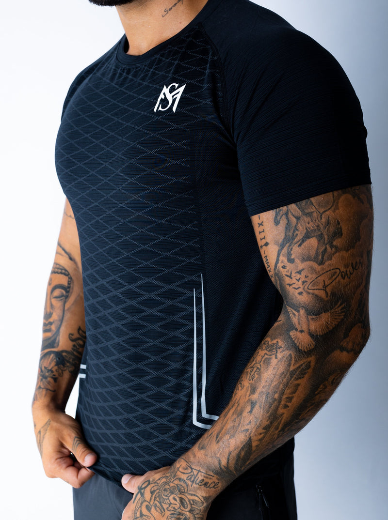 Dry-Fit Checkered Black T-Shirt Sportmonkey PRO